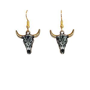 Enamel Western Cowboy Steer Earrings #2017